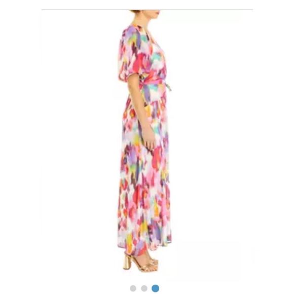 🆕️Maison Tara Abstract Floral Chiffon Maxi Dress - Picture 2 of 5